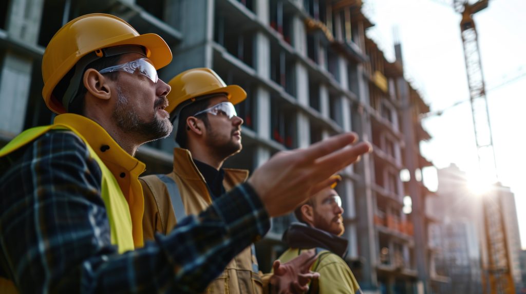 homens trabalhando em uma construção civil